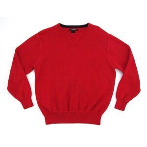 Vintage SKYR Sweater Mens Large Cherry Red Long Sleeve Heavyweight Rib Knit